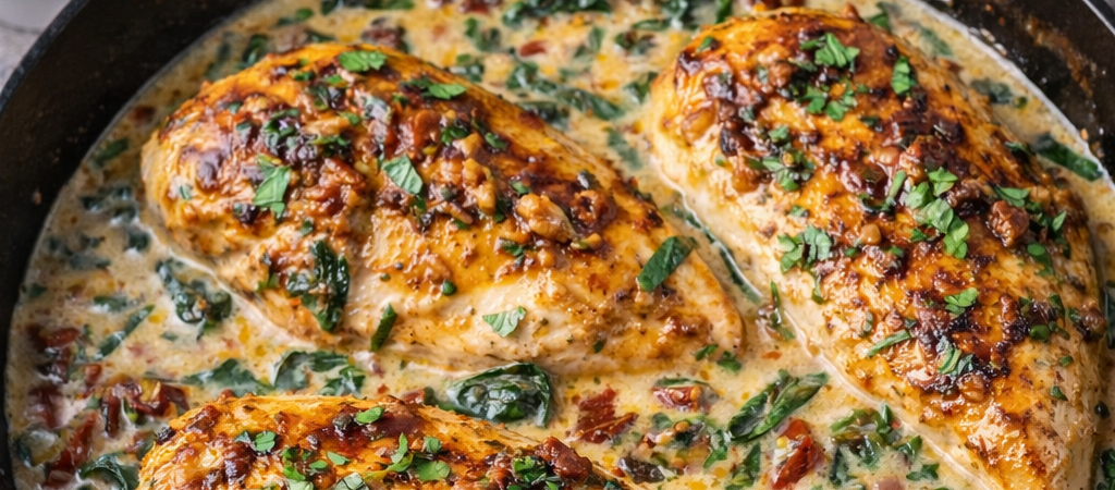 Creamy Tuscan Chicken Recipe – Rich, Flavorful & Easy One-Pan Dinner